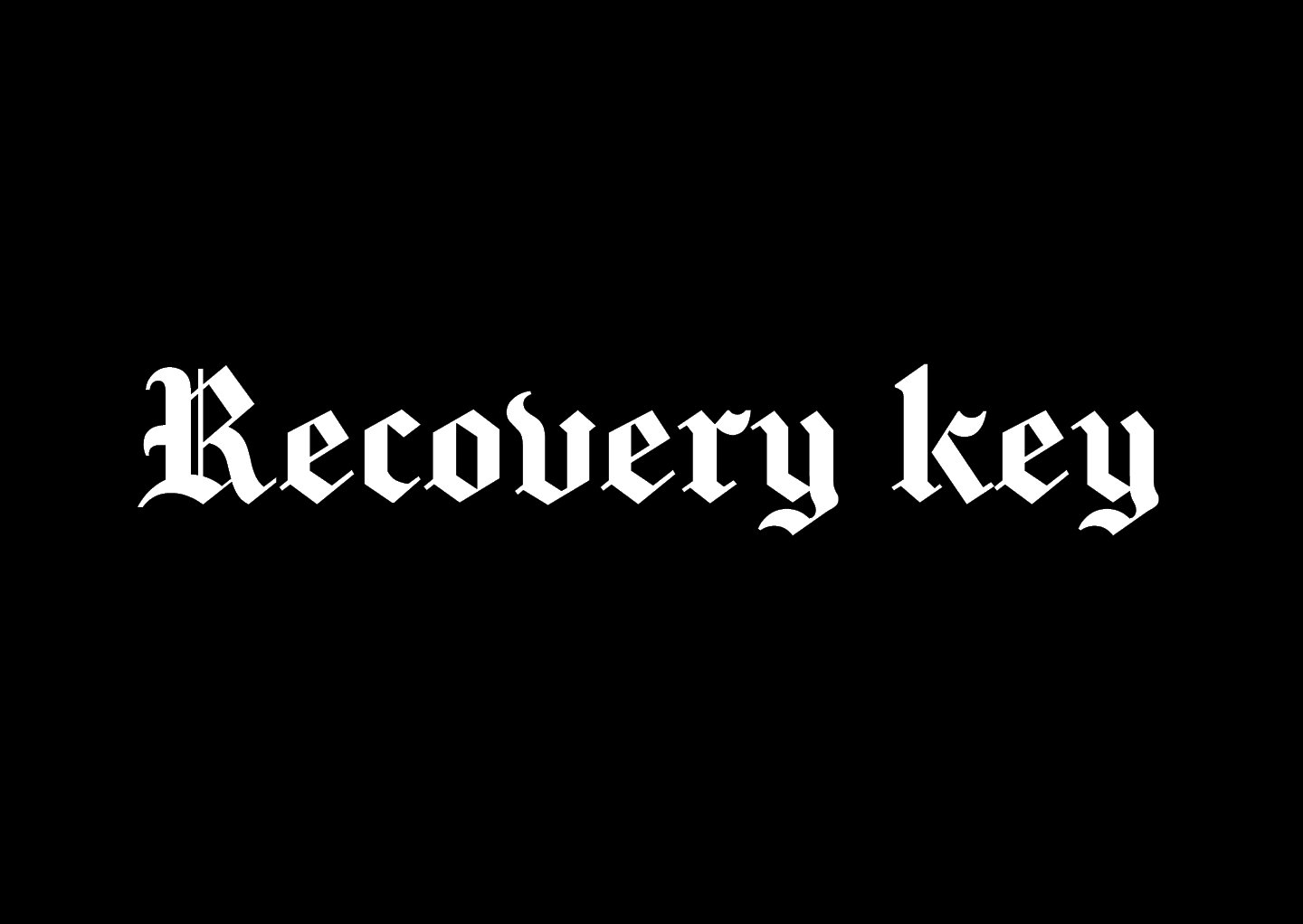 recovery key ledger